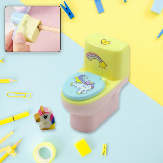 Toilet shaped pencil eraser